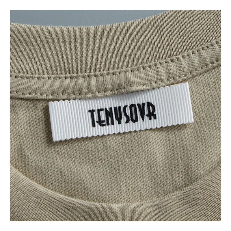 Customizable Printed Satin Labels for Folded Clothes Sewing Garment Tags Custom Label