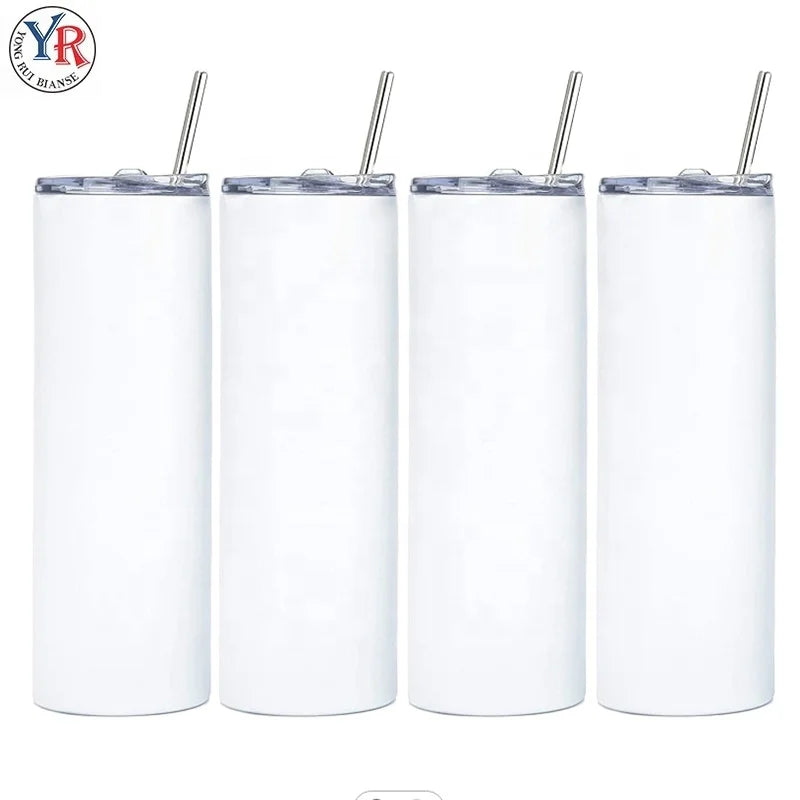 White 20 Oz Straight Sublimation Custom Double Wall Coffee Mug Insulated Tumblers Stainless Steel Water Bottle