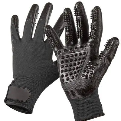 Reusable Silicone Massage Gentle Shedding Tool 4pc Glove Pet Hair Remover Gloves for Dogs Cat Hair Removal