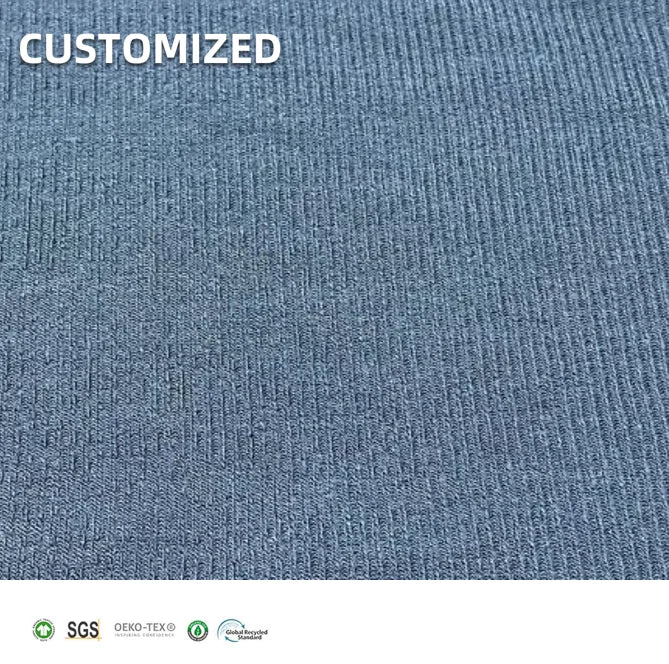 Sustainable 4 Way Stretch Knitting 2x1 Rib Spandex Bamboo Fiber Fabric for Sweatshirt