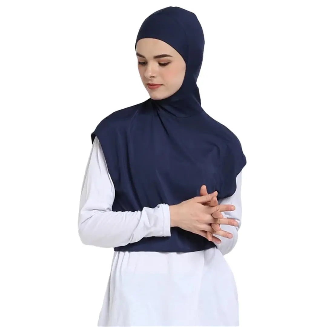 CCY Women Islamic Sports Modal Sport Hijab Muslim Abaya Blue Vest Hijabs for Abayas Jersey Silk Scarf Turbans Undercap Hijab