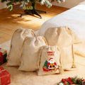 Prosub Sublimation Santa Sacks Blanks Custom Printed Logo Packaging Dust Bags Linen Drawstring Sublimation Christmas Gift Bag