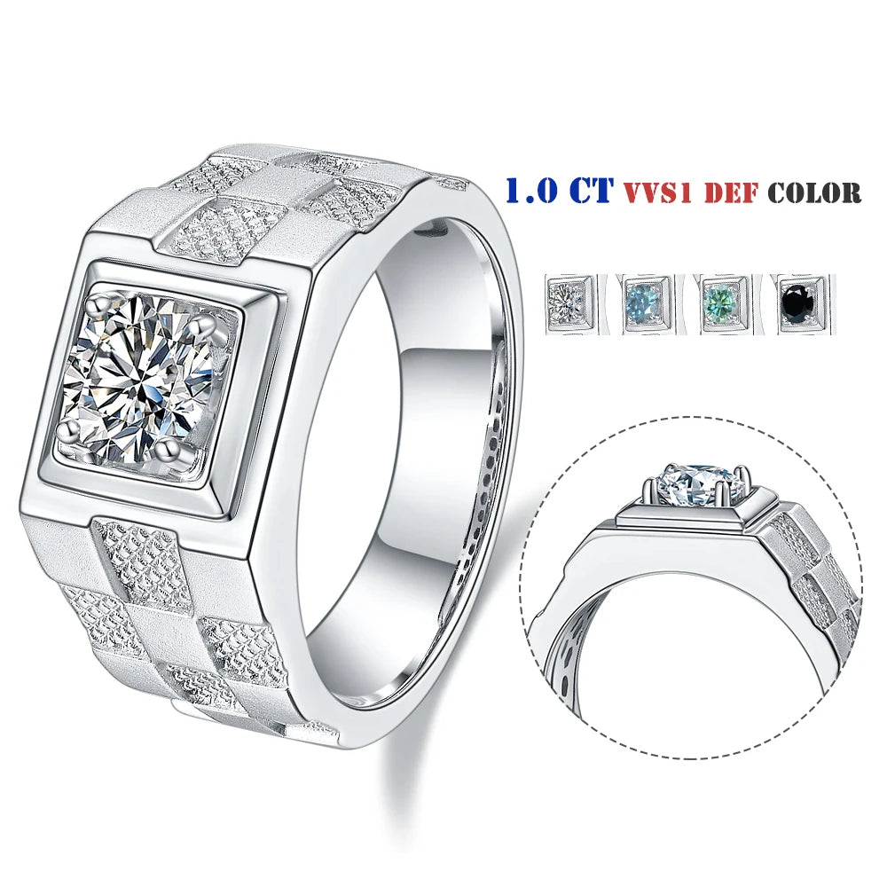 Abiding Jewelry 925 Sterling Silver Moissanite Diamond Jewelry Wholesale Men Moissanite Ring