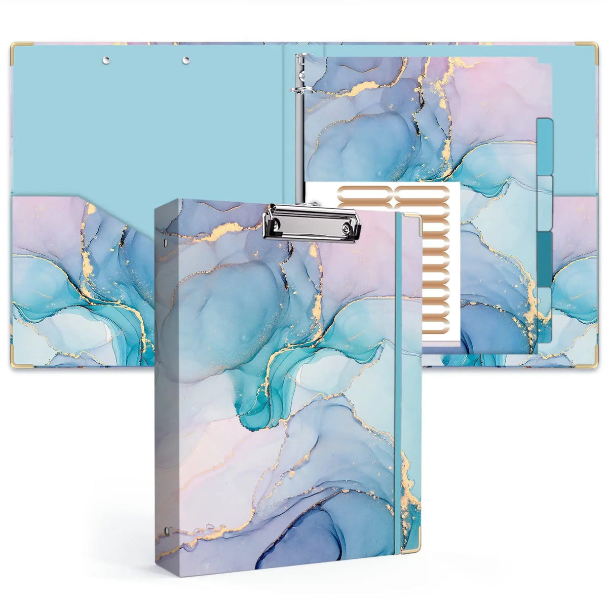 1 Inch 3 Ring Clipboard Binder With 5 Tab Dividers for Office Supplies