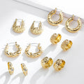 Factory Custom Hoop Earrings Women Alloy Zircon Gold Hoops Earrings 18k Chunky Hoop Earrings