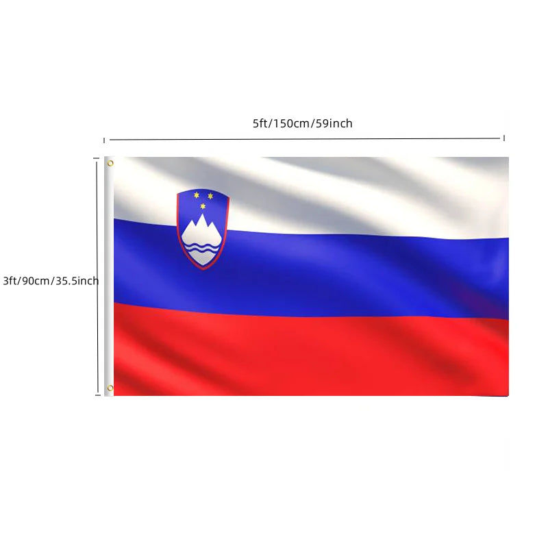 Fly Breeze Football Merchandise 2024 90x 50cm Slovenia Flag Slovenian National Flags Waterproof with Copper Buckle