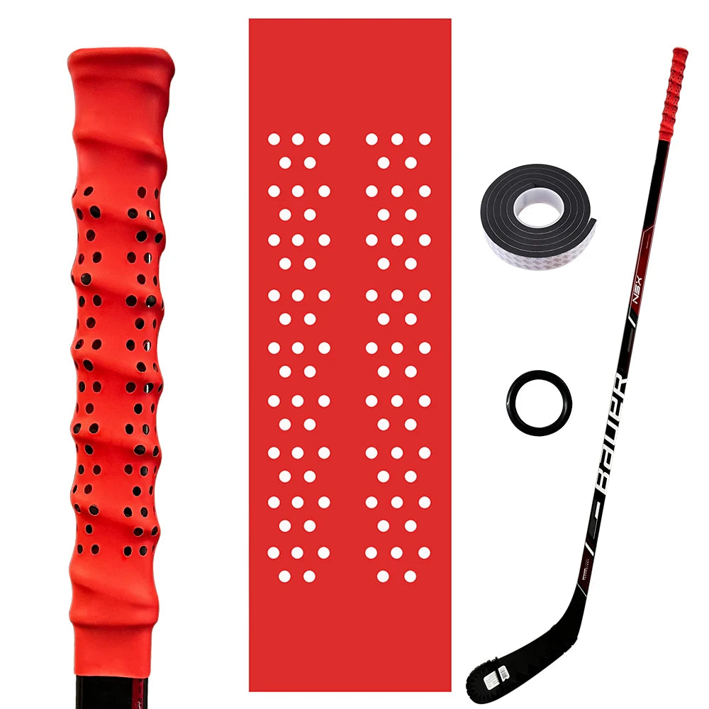 Hockey Stick Grips Heat Shrink Sleeve Ice Hockey Grips With Holes Accessories Hockey Rubber Grips