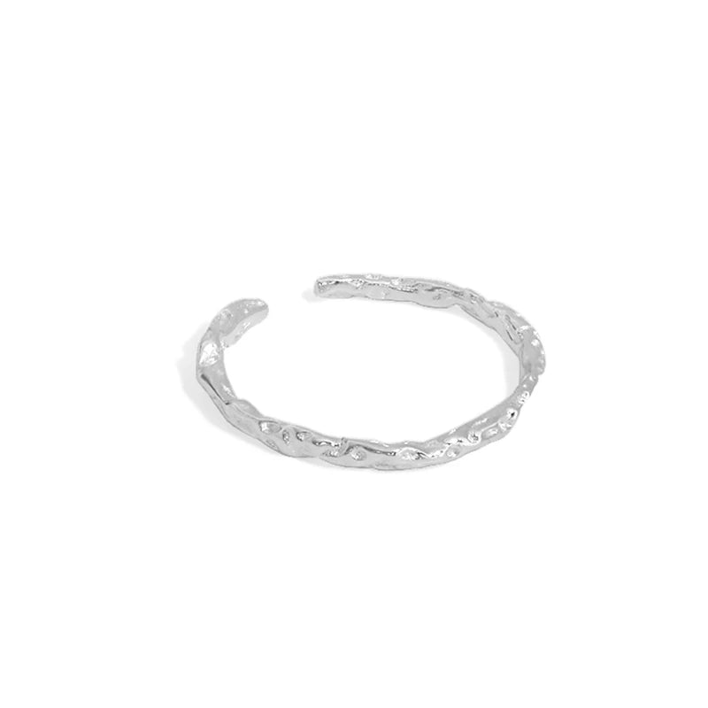 WMJT539 S925 Sterling Silver HOT Sale  Irregular Thin Ring Women Fashion Cool Smooth Minimalist Adjustable Ring Jewelry