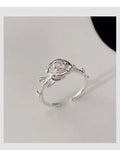BASQUESUN Factory Wholesale Three Dimensional Rose Fashionable and Niche Design Exquisite and High-end Open Index Finger Ring
