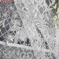 Custom Soft White Lace Tulle Knitted Embroidered Floral Sequin Beaded Heavyweight Fabric Wedding Dresses Bags Shoes Upholstery