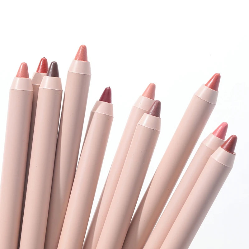 Girl Women Beauty Fashion New Arrival Custom Private Label Waterproof Long Lasting Vegan Red Nude  Brown Matte Lip Liner Pencil