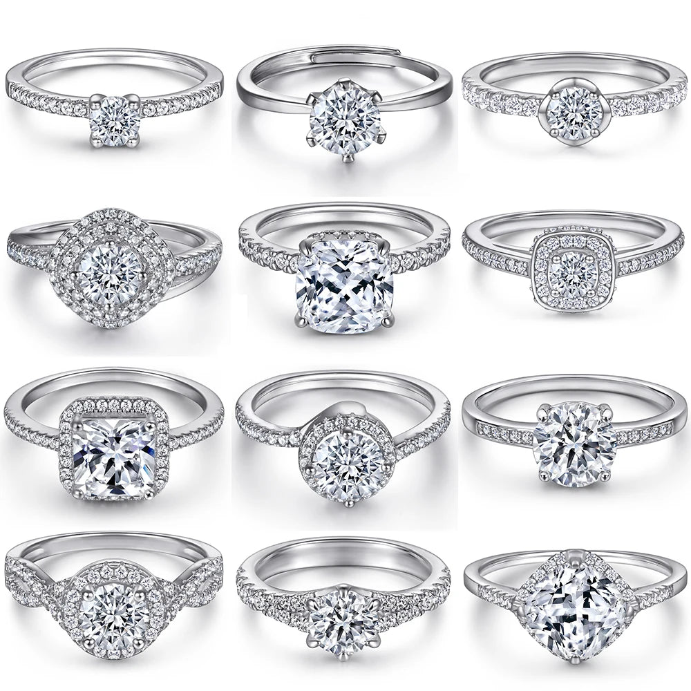 Custom Jewelry 18K Rose Gold Fine Jewelry Engagement Wedding S925 Sterling Silver Rings for Women Jewelry