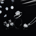 Abiding Jewelry Wholesale White Gold Plated Moissanite Diamond S925 Sterling Silver Jewellery Set
