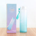 Hot Sale 17oz 500ml Straight Gradient Ombre Sublimation Blank Frosted Glass Water Bottle with Portable Lid