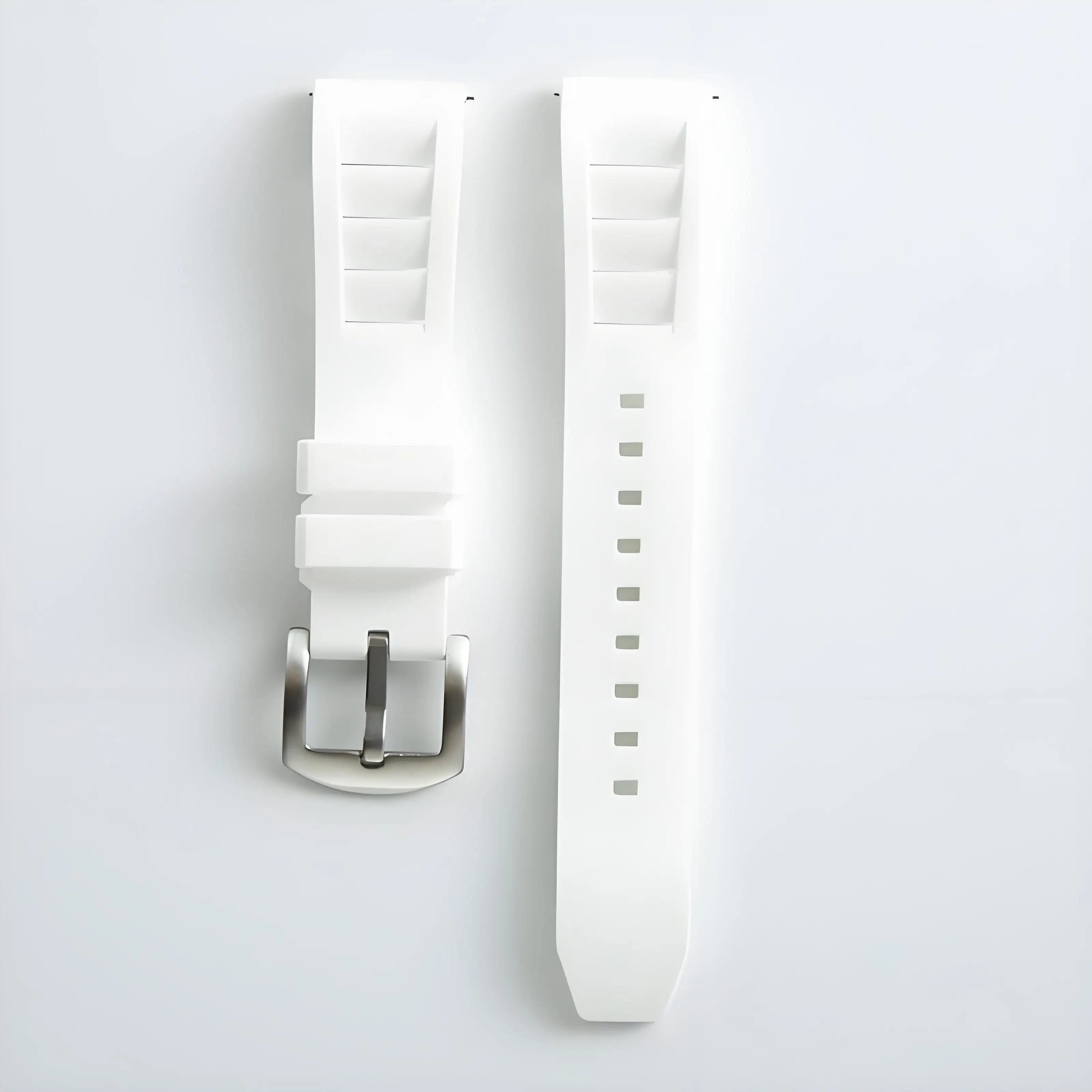 Classic Breathable Silicone Watch Straps 20mm 22mm Black Tropical Nature Rubber Watch Band Silicone Watch Band