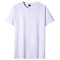 Pure Cotton Heavyweight Round Neck Short Sleeve T-shirt Overalls Men's Solid Color White T-shirt Loose Large Size Half Sleeve