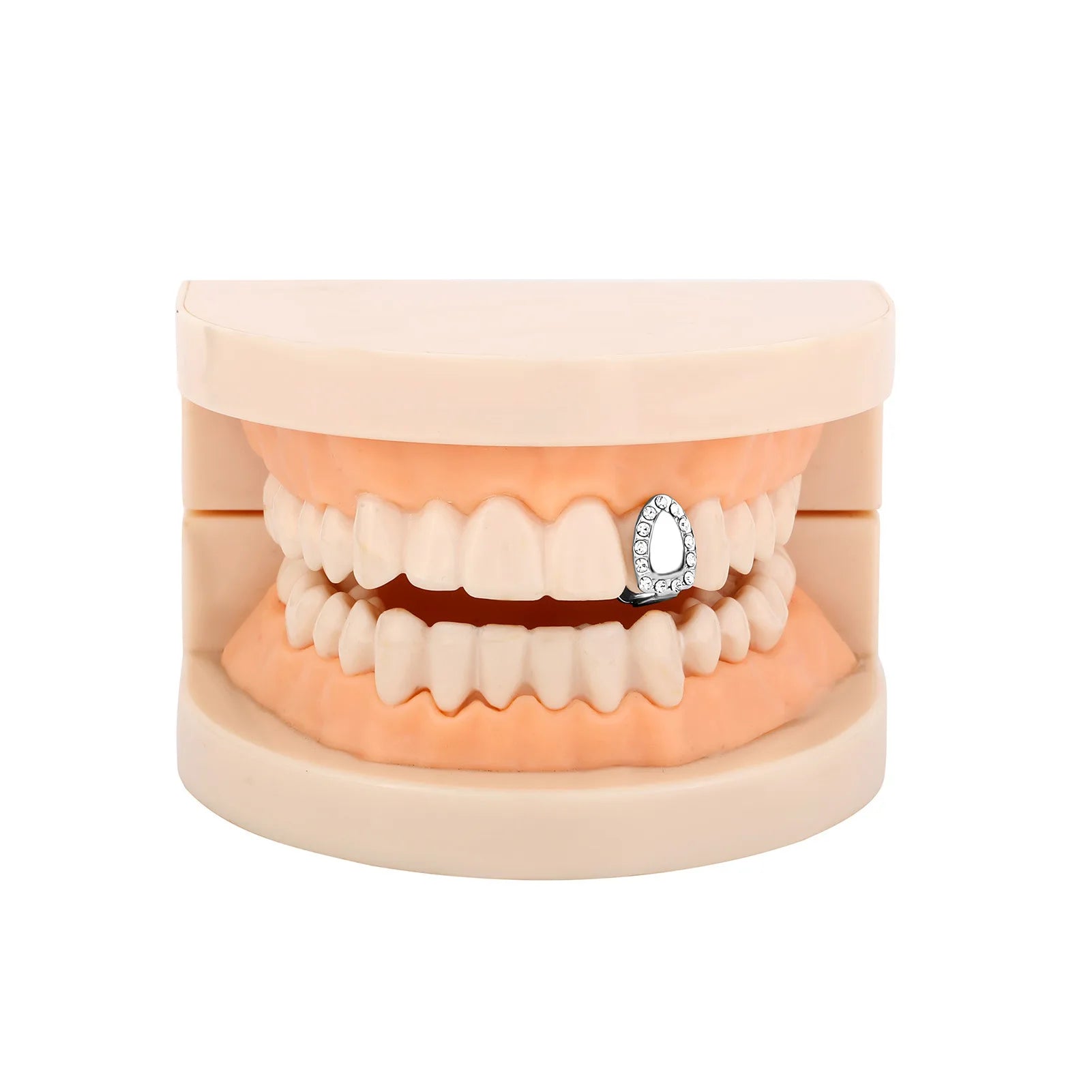 Wholesale Hip Hop Trendy Teeth Grills Colorful Zirconia Brass Braces Copper Gold Plated