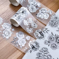 Custom Journal Scrapbook Stickers Roll Manufacturer 1200dpi HD Flower Matte PET Tape