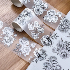 Custom Journal Scrapbook Stickers Roll Manufacturer 1200dpi HD Flower Matte PET Tape