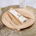 Eco-friendly Pre Rolled Napkin and Bamboo Cutlery Set Bamboo Utensils Biodegradable Wrapped Cutlery for Party
