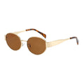 Luxury Small Oval Metal Round Sunglasses for Unisex with UV400 Protection PC Lenses by FUQIAN