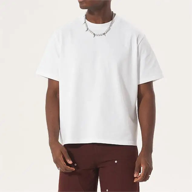 Customization Men's Clothing Designer Apparel Plus Size Luxury Hip-hop Blanks Cropped Box No Hem Tee Shirt