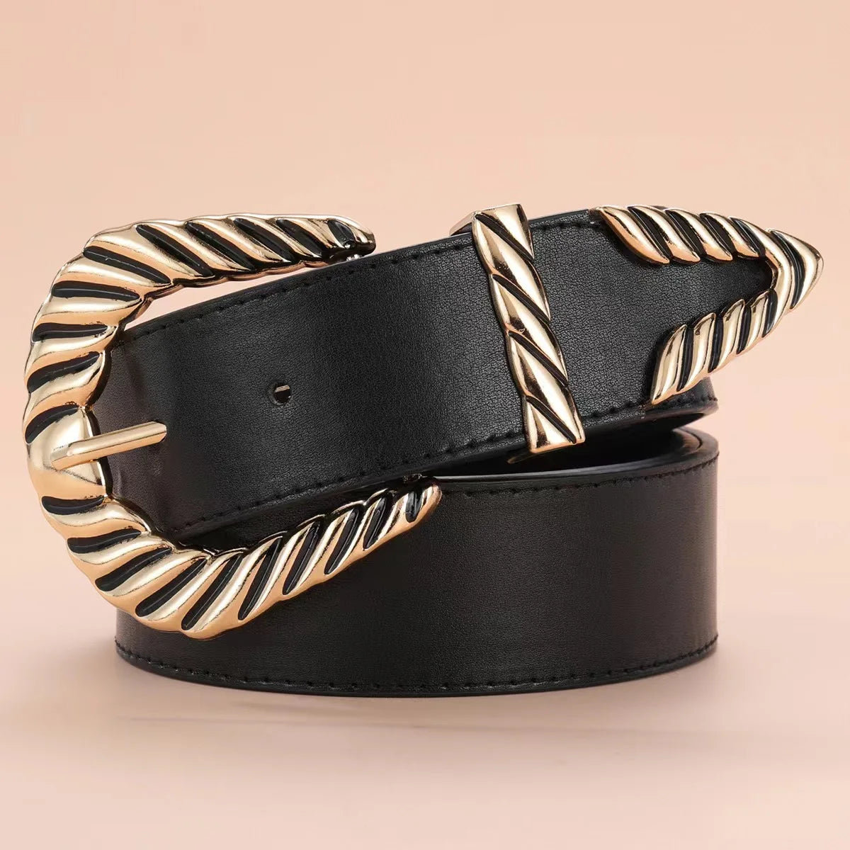 Fashion Designer New Retro Triangular Tail Vintage Western Style Buckle Female PU Leather Women Belt for Decoration