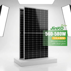 Jinko N Type Bifacial Half Cut 144 Cell 560W 570W 575W 580W Mono Solar Panel Cell PV Module for Solar Power System