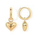 Charm Hoop Earrings Heart Hollow Earrings Sterling Silver 925 Women Jewelry Gold Plated Pendant Earrings