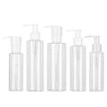 Simple Design Empty Clear 100ml 150ml 200ml PET Flat Shoulder Lotion Oil Cleanser Plastic Pump Bottles