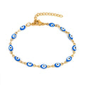 Wholesale Waterproof Dainty Non Tarnish Jewelry Stainless Steel 18k Gold Plated Beaded Evil Eye Oval Bead Bracelets