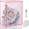 Openable Pink Large Acrylic Piggy Bank Adults Kids Cash Vault Savings Box Money Saving Challenge Bank Display Racks