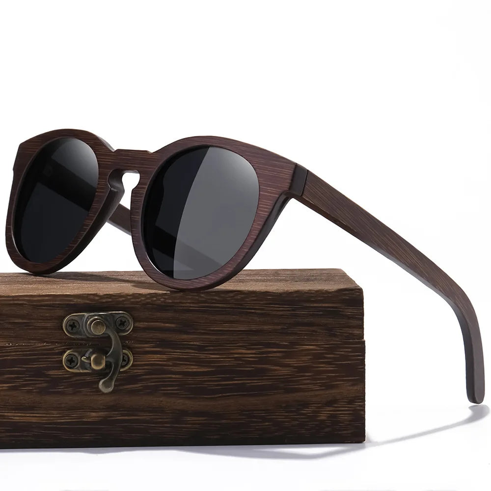 2022 New Styles Wholesale Retro OEM Polarized UV400 Lightweight Fashion Unisex Bamboo Wood Sunglasses