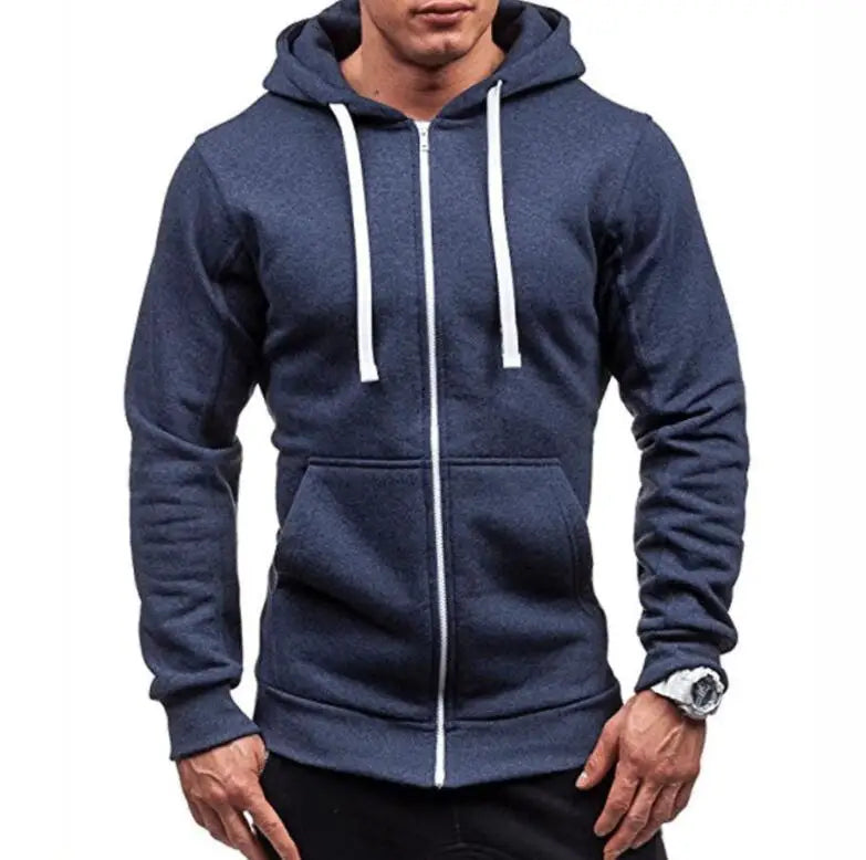 RNSHANGER Men's Full Zipper Jacket Hooded Sweatshirts Hip Hop Streetwear Loose Hoodies Harajuku Casual Long Sleeve Coat