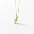 Fashion Minimalist Jewelry 925 Sterling Silver Simple Cross Diamond Gold Plated Necklaces for Women