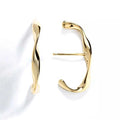 LOZRUNVE 925 Sterling Silver Minimalist Plain Twist Cuff Earring for No Pierced Ear