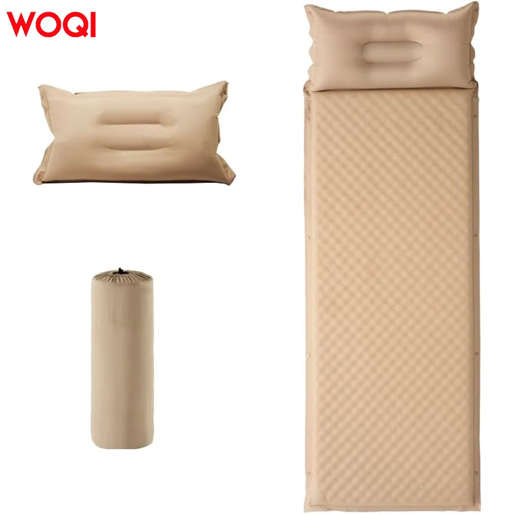 WOQI Durable PVC Waterproof Camping Mattress Sleeping Ultra Light Foldable 3 Season All Day Foam Backpacking Hiking Climbing