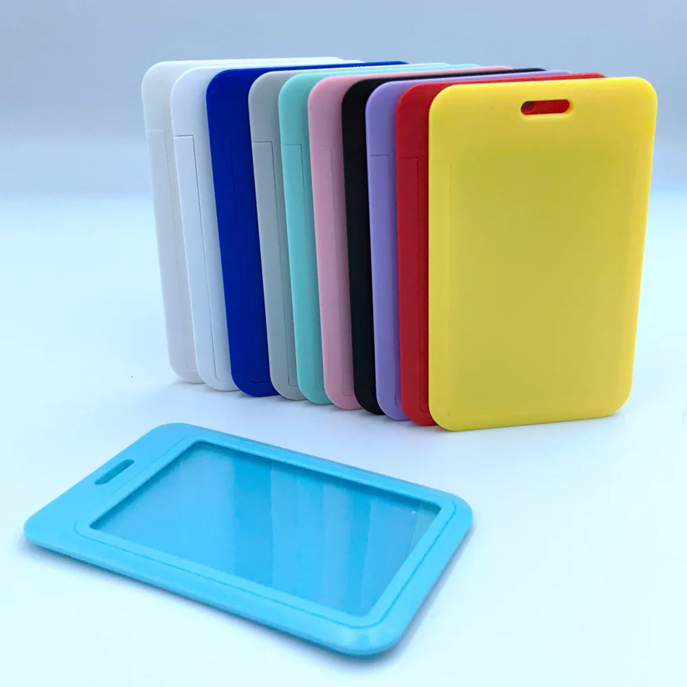 Custom Design ABS Plastic Staff Hanging Card Holder ID Name Blank Solid Badge Card Holder for UV Printing