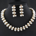 Bridal Pearl Necklace Earring Jewelry Set Indian for Wedding Fashion Jewelry Sets Zinc Alloy
