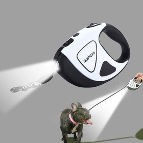 High Quality Nylon Retractable Dog Leash with Flashlight & Waste Bag Dispenser Fashionable Top Pet Lead Laser Logo Extendable