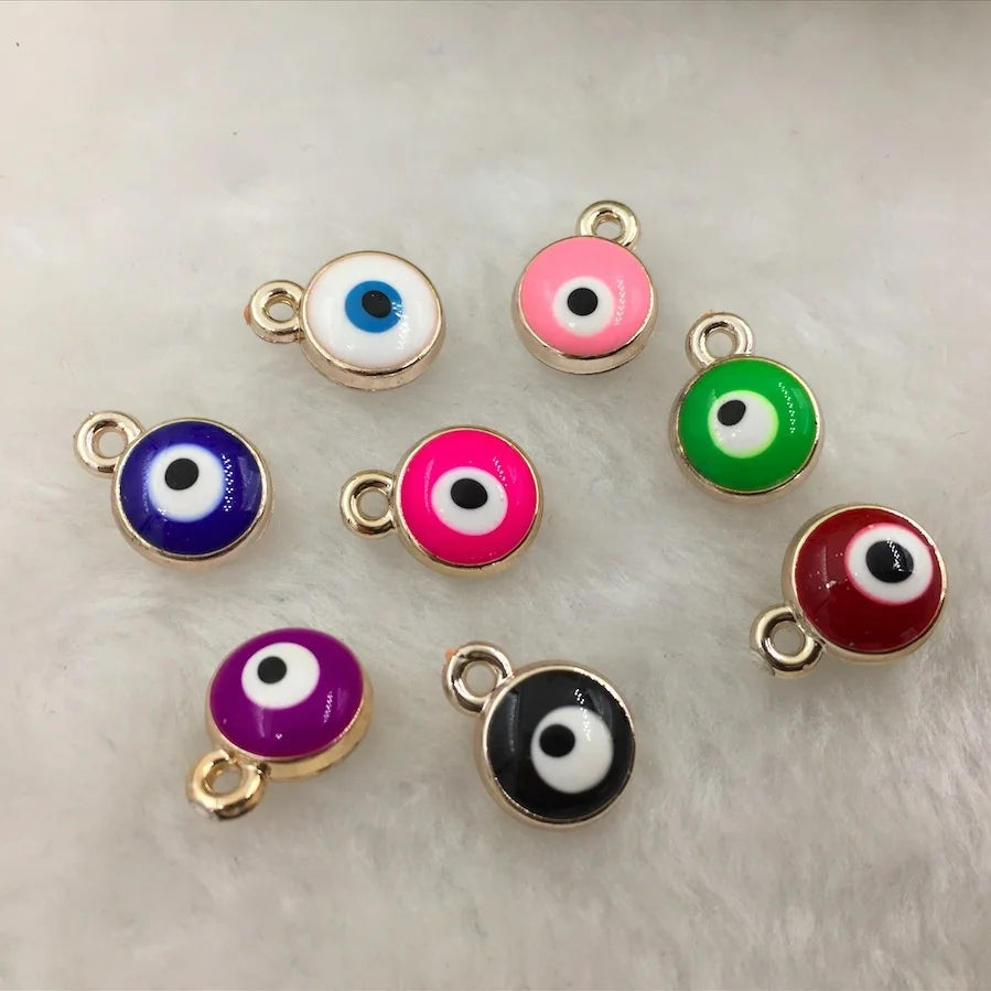 DIY Jewelry Making Charms Gold Plated Enamel Muslim Islamic Allah Evil Eye Charms for Baby Pin /Necklace/Bracelet