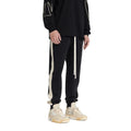 Custom Streetwear Double Waist Wide Leg Drawstring Fleece Cotton Men Sweatpants