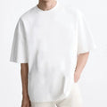 Heavyweight 280 GSM 100% Cotton Knitted Unisex Loose Fit Custom Printed T-Shirt Blank Design Thick Neck Breathable Quick Dry MegaBDM