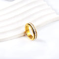 Trend Design New Couples Engagement Jewelry Ring Full of Stars Bling Square Diamond Rotatable Stainless Steel Ring