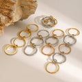High-End Stainless Steel Stacking Rings with 18K Rose Gold Plating Waterproof Vegetable Circle Premium Jewelry for Engagement