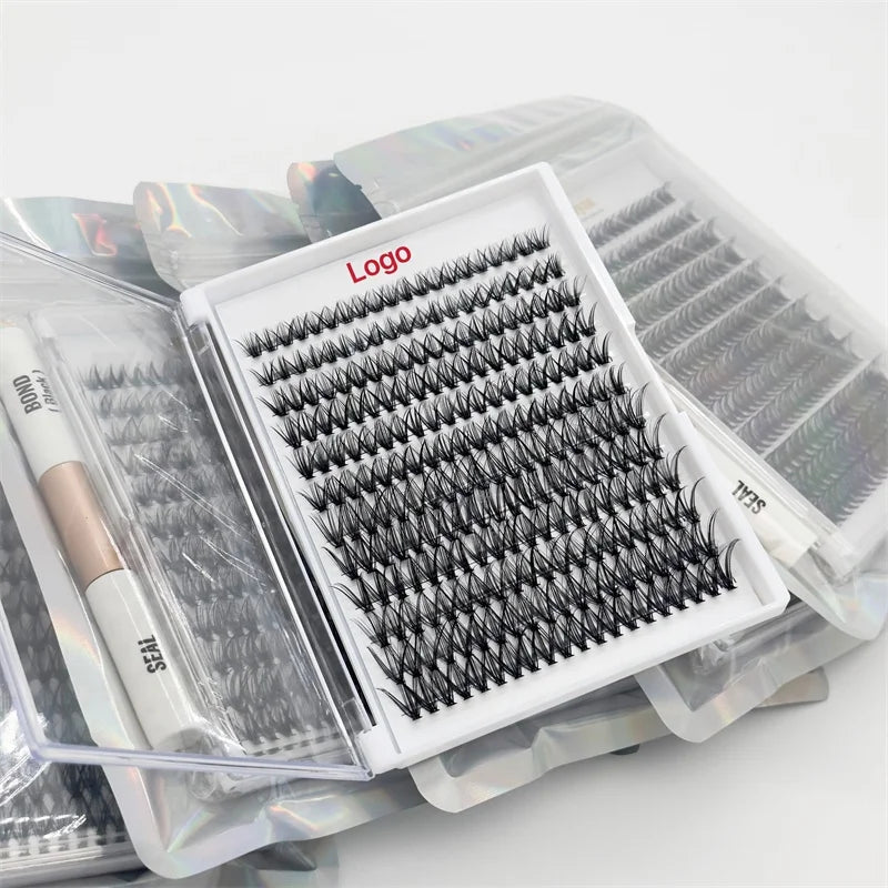 Sunland New Popular DIY Eyelash Extensions Private Label Self Grafting Lashes 10p 20p Large Tray Premade Fan