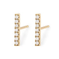 China Wholesale Fashion Jewelry 925 Silver 14k Gold Diamond bar Stud Earrings