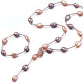 Brass Plated 18k Gold Tube 9 mm Baroque Natural Freshwater Pearl Jewelry Set for Wedding Factory Price