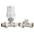 White Trv Brass Straight Floor Heating Water Temperature Radiator Valve