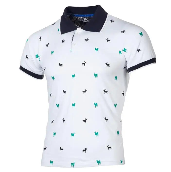 Wholesale Summer Men's Casual Lapel T-shirt Fashion Trendy Printed Oversize Short Sleeved T-shirt